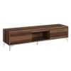 Raceloma TV stand ; LED; Walnut &amp; Chrome Finish 91997