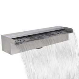 Rectangular Waterfall Pool Fountain Stainless Steel 17.7"