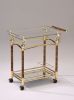 Helmut Serving Cart; Gold Plated &amp; Clear Glass 98002