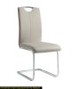 Unique Style Chrome Metal Finish Side Chairs 2pc Set Gray-Taupe Faux Leather Upholstered Casual Dining Furniture