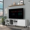 Valdivia Tv Stand for TVÂ¬Â¥s up 70"; Four Open Shelves; Five Legs -White