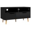 vidaXL TV Cabinet High Gloss Black 35.4"x15.7"x19.1" Engineered Wood