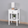 White Bathroom Floor-standing Storage Table with a Drawer YF