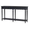 U_STYLE Country Console Table for Hallway Living Room Bedroom with 4 Front Facing Storage Drawers and 1 Shelf