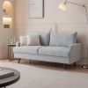 64" W Fabric Upholstered Love seat with metal Legs/High Resilience Sponge Couch for Living Room; Bedroom; Apartment ; grey