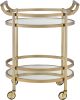 Lakelyn Serving Cart; Brushed Bronze &amp; Clear Glass 98190