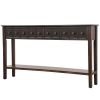 TREXM Rustic Entryway Console Table; 60&quot; Long Sofa Table with two Different Size Drawers and Bottom Shelf for Storage (Black)