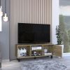 Tunez Tv Stand for TVÂ¬Â¥s up 43" Three Open Shelves; One Cabinet -Light Oak