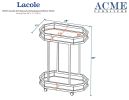 Lacole Serving Cart; Champagne & Mirror 98197