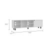 Valdivia Tv Stand for TVÂ¬Â¥s up 70"; Four Open Shelves; Five Legs -White