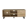 Tunez Tv Stand for TVÂ¬Â¥s up 43" Three Open Shelves; One Cabinet -Light Oak