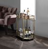 Lacole Serving Cart; Champagne & Mirror 98197