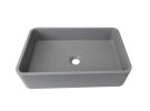 Square Concrete Vessel Bathroom Sink in Grey