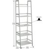 WTZ Bookshelf; Ladder Shelf; 5 Tier Bamboo Bookcase; Modern Open Book Case for Bedroom; Living Room;