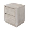 Modern Style Soild Wood 2-Drawer Nightstand Side Table for Bedroom; Living Room; Stone Gray