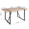 55.1"W x 31.5"D x 29.9"H Industrial Rectangular Dining Table; Oak & Black