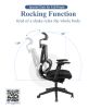 High back excusive office chair with head rest and double backs; color black; 300lbs