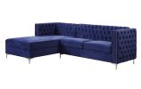 Sullivan Sectional Sofa; Navy Blue Velvet 55490