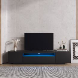 TV Cabinet Wholesale; Black TV Stand with Lights; Modern LED TV Cabinet with Storage Drawers; Living Room Entertainment Center Media