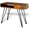 vidaXL Desk Reclaimed Solid Wood with Iron Legs