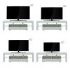 Living Room Furniture TV Stand Cabinet with 2 Drawers &amp; 2 open shelves; 20-color RGB LED lights with remote; White