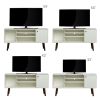 TV Stand Use in Living Room Furniture with 1 storage and 2 shelves Cabinet; high quality particle board; White