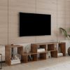 Double L-Shaped TV Stand; Display Shelf ; Bookcase for Home Furniture; Walnut