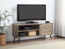 Baina II TV Stand in Rustic Oak &amp; Black Finish LV00746