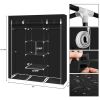 69" Portable Clothes Closet Non-Woven Fabric Wardrobe Double Rod Storage Organizer Black