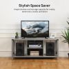 TV Stand for TV up to 65 inches; 55"" Industrial Wood and Metal TV Console Table with Open Storage Shelves; Modern TV Cabinet Entertainment Center for