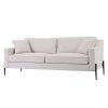 U-style Upholstered Modern Loveseat with Metal Legs â€“ Durable with 2 Pillows; 2-3 People Seat Capacity