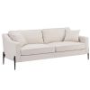 U-style Upholstered Modern Loveseat with Metal Legs â€“ Durable with 2 Pillows; 2-3 People Seat Capacity