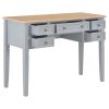 vidaXL Writing Desk Gray 43.1"x17.7"x30.5" Wood