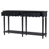 U_STYLE Country Console Table for Hallway Living Room Bedroom with 4 Front Facing Storage Drawers and 1 Shelf