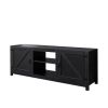 Farmhouse TV Stand; Wood Entertainment Center Media Console with Storage