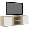 TV Cabinet White and Sonoma Oak 47.2"x13.4"x14.6" Engineered Wood