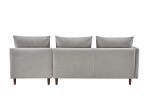 Morden Design Gray Group Corner Sofa Chaise Longue Thickened Version of Water Ripple Suede Living Room