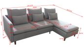 Morden Design Gray Group Corner Sofa Chaise Longue Thickened Version of Water Ripple Suede Living Room