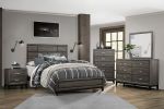 Modern Style Clean Line Design Gray Finish 1pc Eastern King Size Bed Contemporary Bedroom Furniture