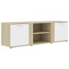 TV Cabinet White and Sonoma Oak 47.2"x13.4"x14.6" Engineered Wood