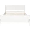 Full Size Wood Platform Bed with Headboard and Wooden Slat Support (White)