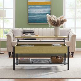 Wood Lift-Top Storage Coffee Table with Hidden Storage Compartment  for Living Room Office Reception Room