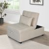 Folding Ottoman Sofa Bed Beige