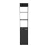 Malaga Linen Cabinet; Two Interior Shelves; Three External Shelves; Single Door -Black