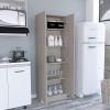 Multistorage Pantry Cabinet; Five Shelves; Double Door Cabinet -Light Gray