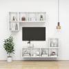 vidaXL Wall-mounted TV Cabinet High Gloss White 14.6"x14.6"x56.1" Engineered Wood