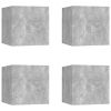 vidaXL Wall Mounted TV Cabinets 4 pcs Concrete Gray 12"x11.8"x11.8"