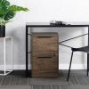 D400mm WOOD FILE CABINET 2 DRAWERS Grey