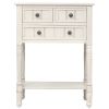 TREXM Narrow Console Table; Slim Sofa Table with Three Storage Drawers and Bottom Shelf (Ivory White)