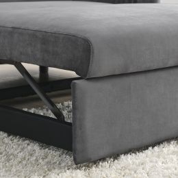 55" Modern Convertible Sofa Bed with 2 Detachable Arm Pockets; Velvet Loveseat Sofa with Pull Out Bed; 2 Pillows and Living Room Adjustable Backrest;